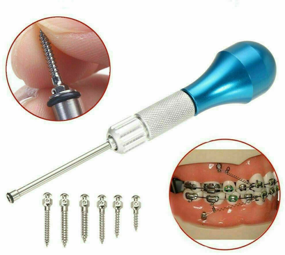 Dental Orthodontic Titanium Micro Mini Screws Implant Self-Drilling Screwdriver