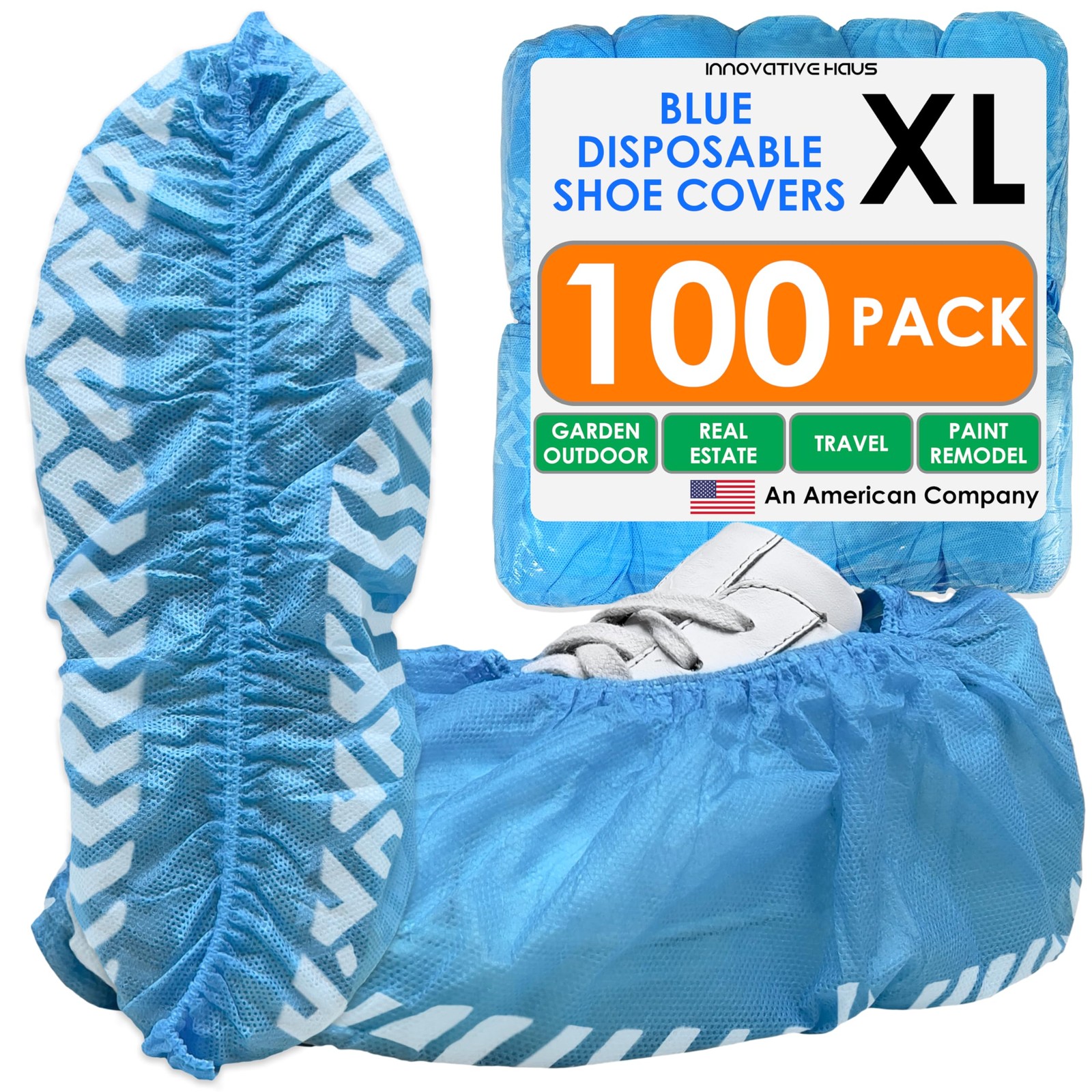 Innovative Haus Blue Indoor Disposable Shoe Covers – Disposable Non Slip Boot…