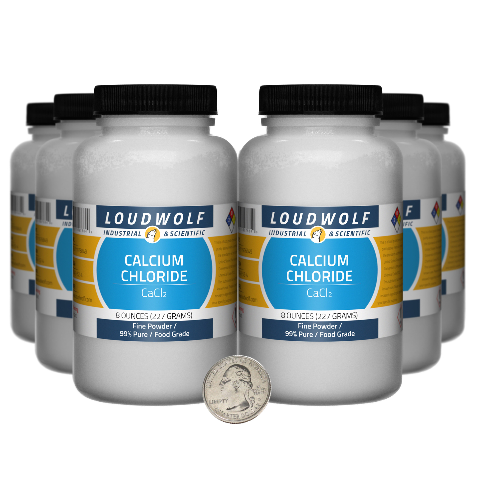Calcium Chloride / 3 Pounds / 6 Bottles / 99% Pure Food Grade / Fine Powder