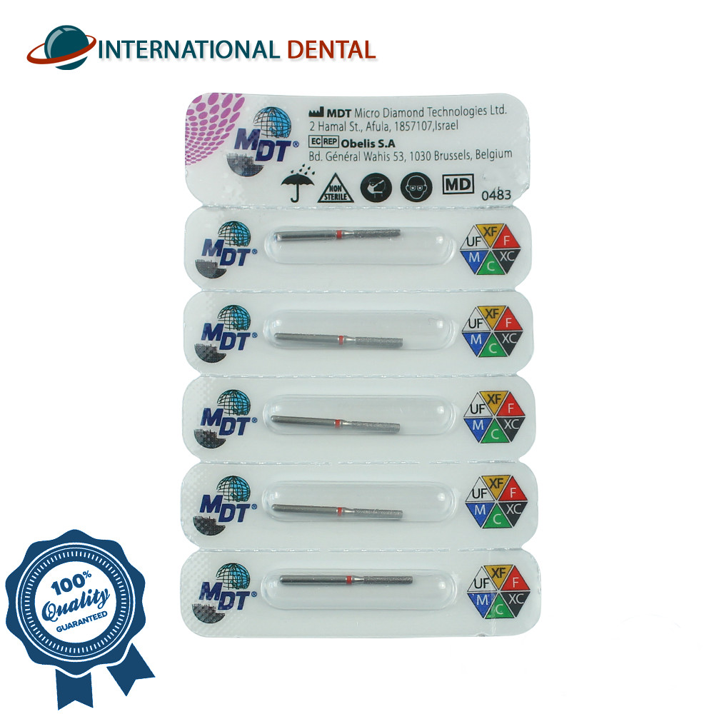 Dental MDT Round Edge Cylinder 158 FG Diamond Burs Margin Refinement Restorative