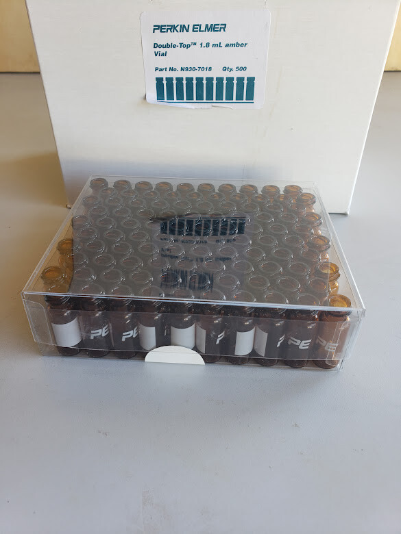 PERKIN ELMER N9307018 1.8mL Amber Glass 11mm Dia, Screw Top Vial, Write-On 500pk