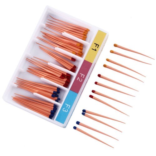 5Packs Endodoncia dental Puntas de gutapercha y papel absorbente F1.F2.F3