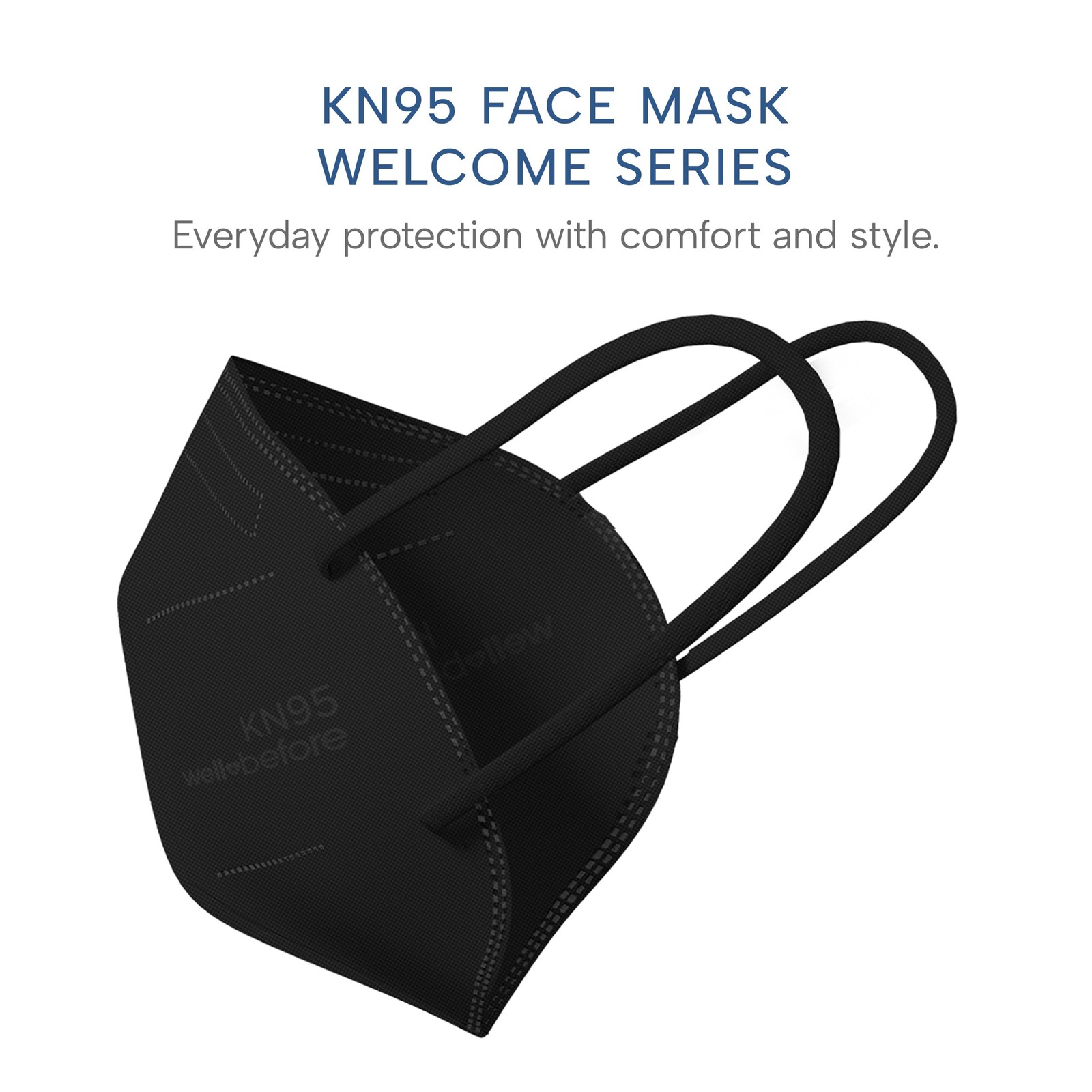 Welcome Series KN95 , Black, Medium, Pack of 50