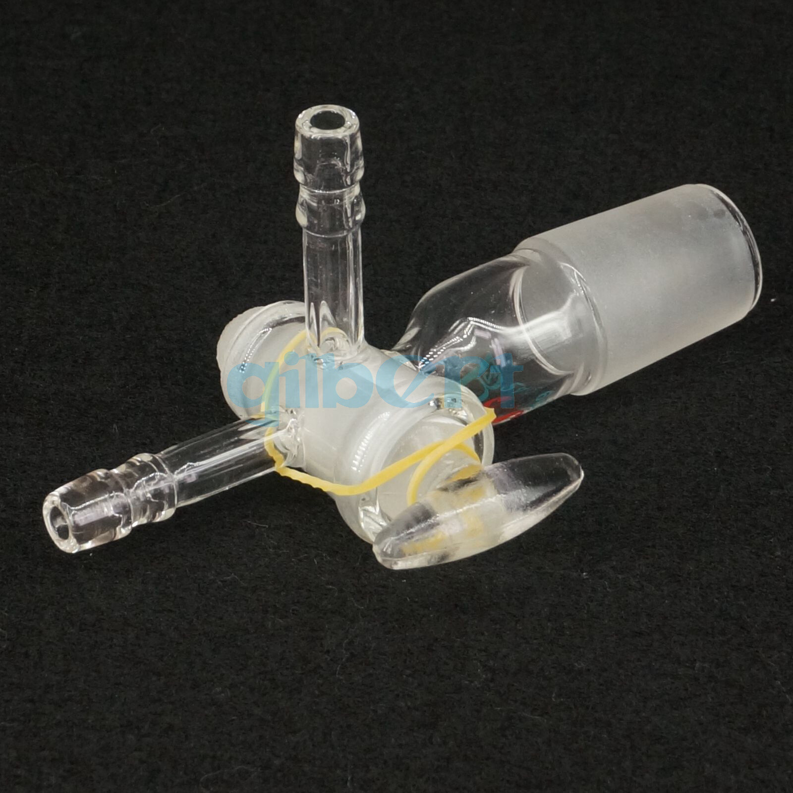 24/29 Joint Borosilicate Glass Tee Type 3-Ways 8mm Barbed Adapter Stopcock Lab