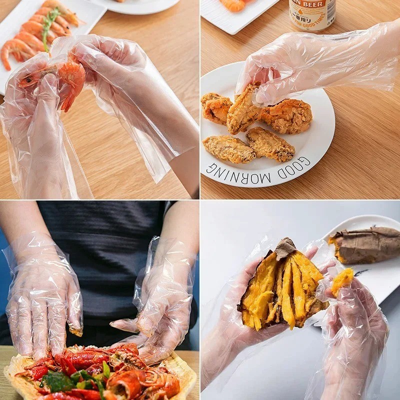 500 Count Disposable Poly Plastic Gloves for Cooking, Food Prep and Food Service