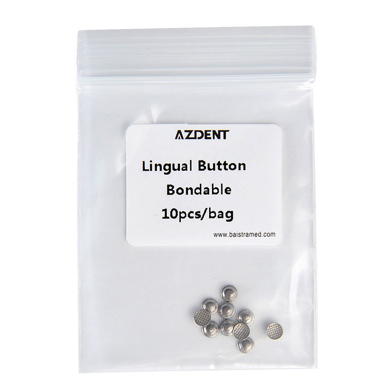 50 Packs AZDENT Dental Orthodontic Lingual Buttons Bondable Round Base 10pc/pack
