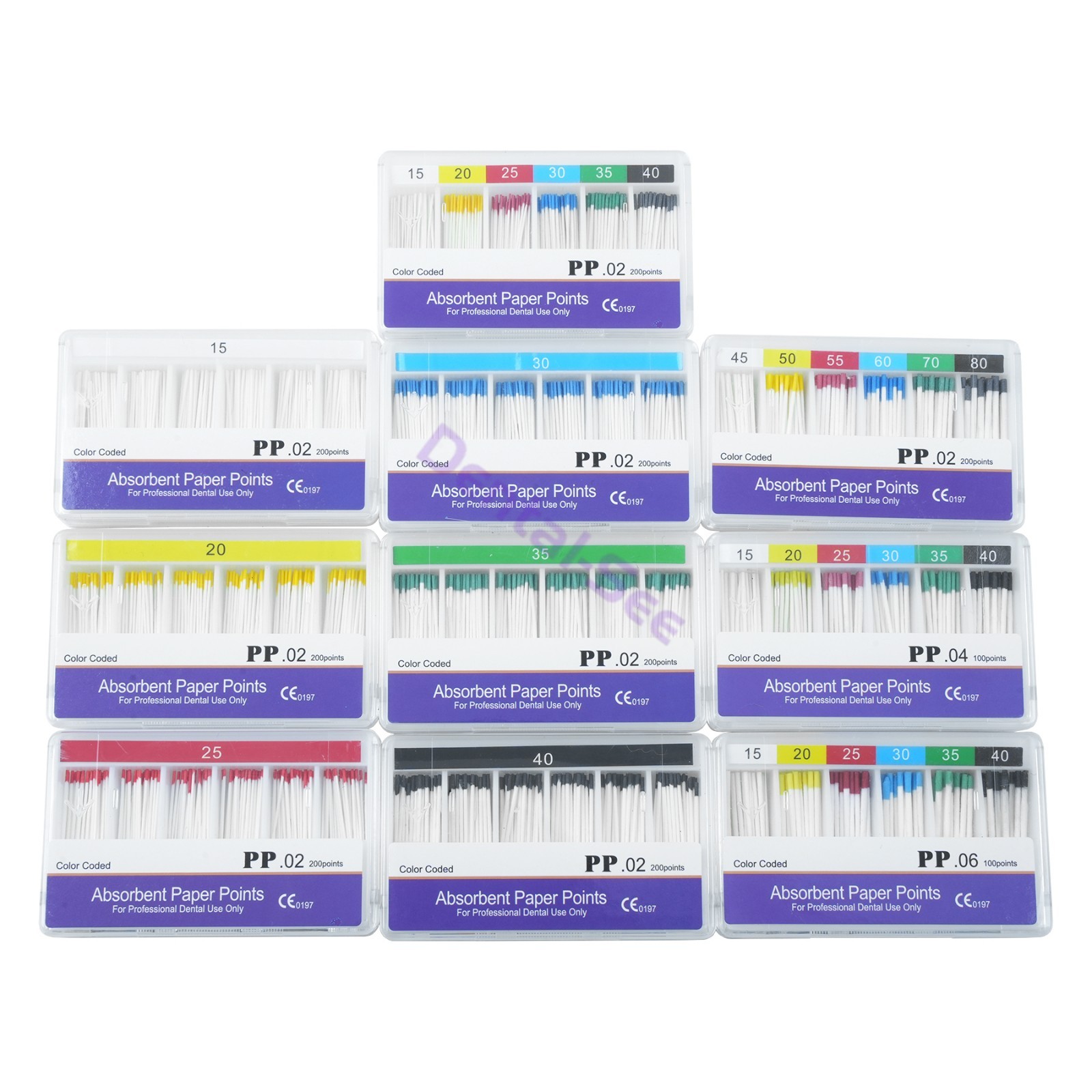10Box Dental Endodontic Absorbent Paper Points Tips 15-40# 02 04 06