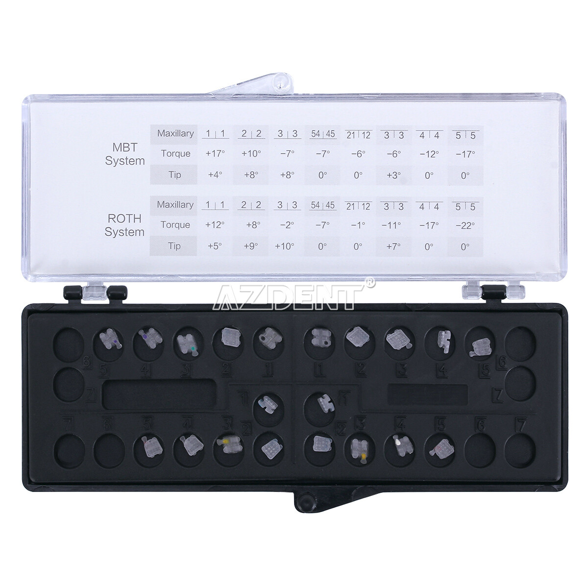 Dental Ortho Self-ligating ceramic Bracket Brace Roth/MBT 0.018/.022 Hooks 3-4-5