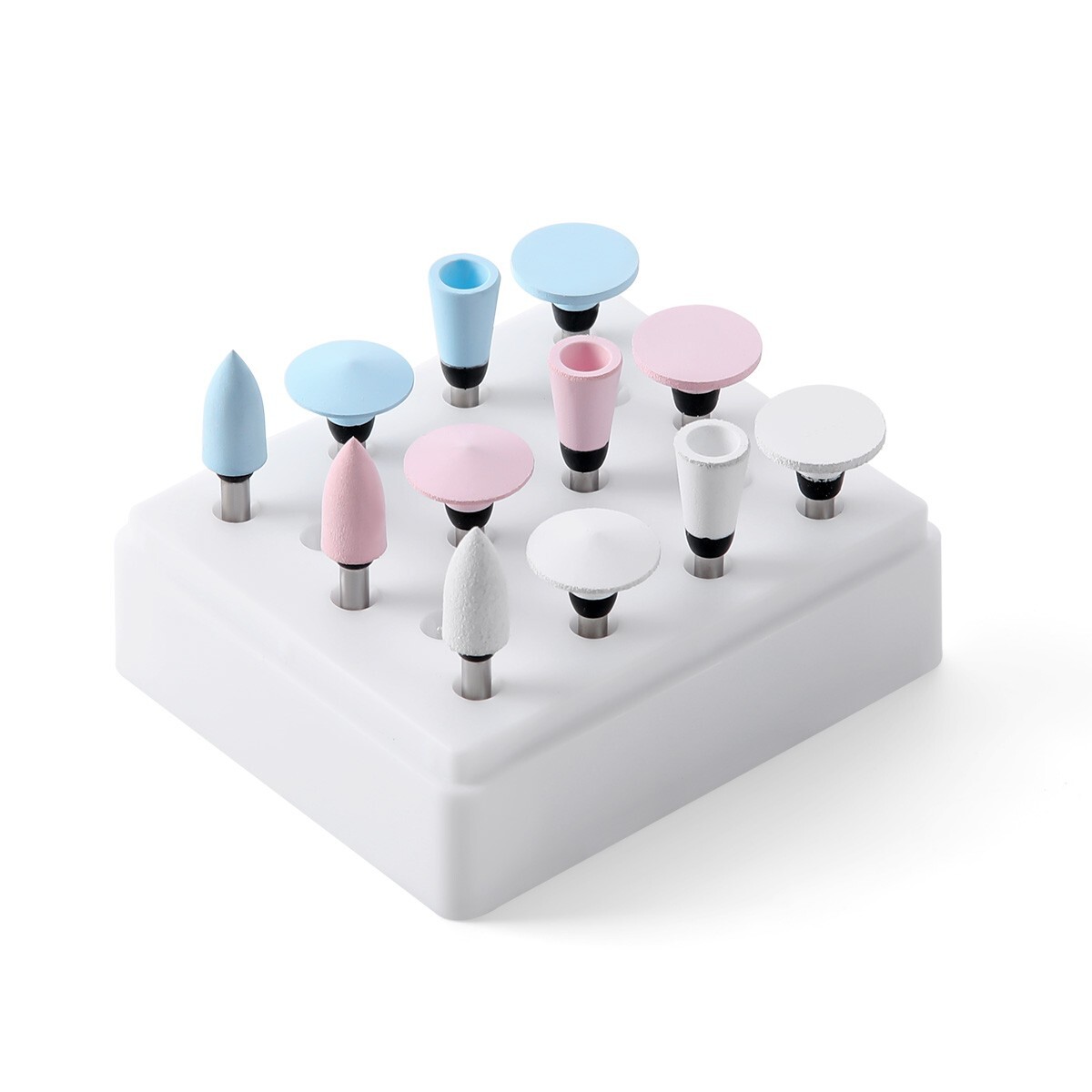 12pcs Dental Composite Polishing Burs Kit RA Silicone Polisher 2.35mm