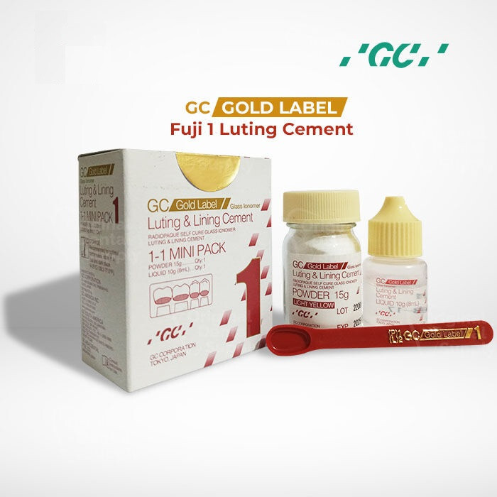 5 X GC 1 Gold Label Mini Pack Self Cure Glass Ionomer Luting Cement Dental