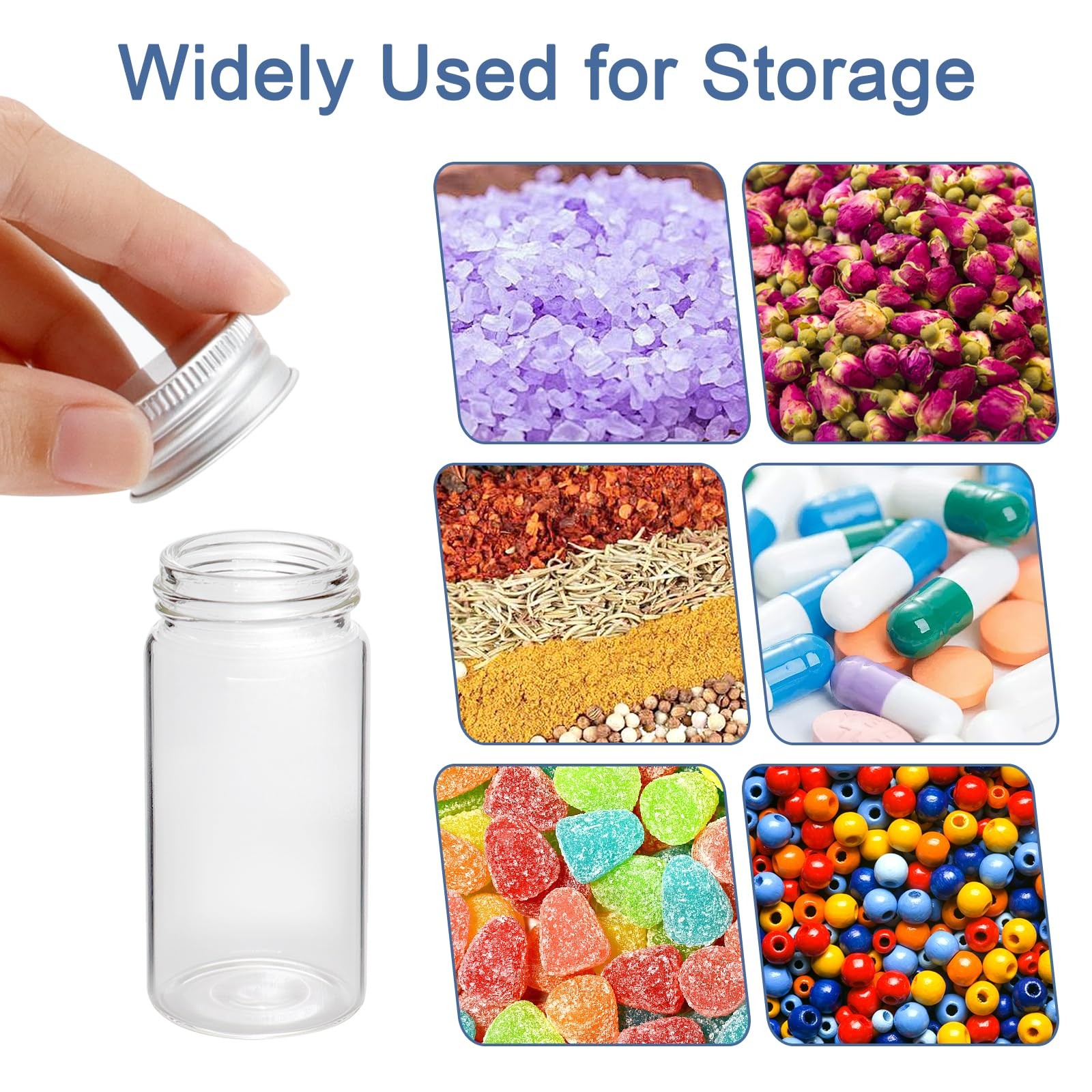 30 Pcs Glass Test Tubes with Screw Caps, 25ml Reusable Transparent Flat Botto…