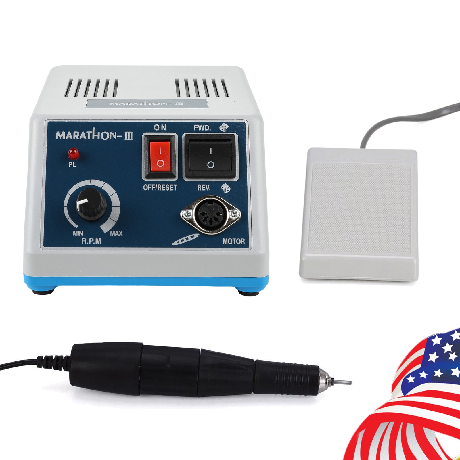 Dental Lab Marathon Electric Micromotor Polishing Unit / 35K rpm Motor Handpiece