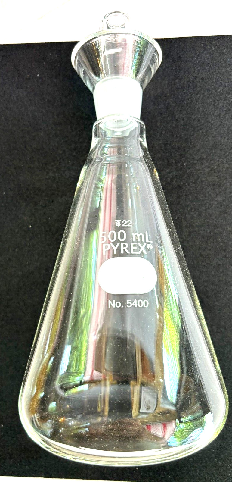 PYREX® 500 mL Determination Flasks with Glass # 22 Stopper – 6/pkg