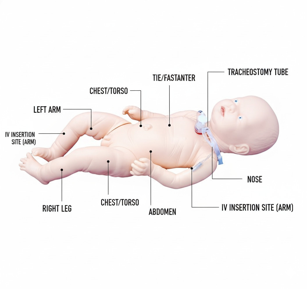 Tracheostomy Care Infant Model for Nursing & Medical Training | Pediatric Airway