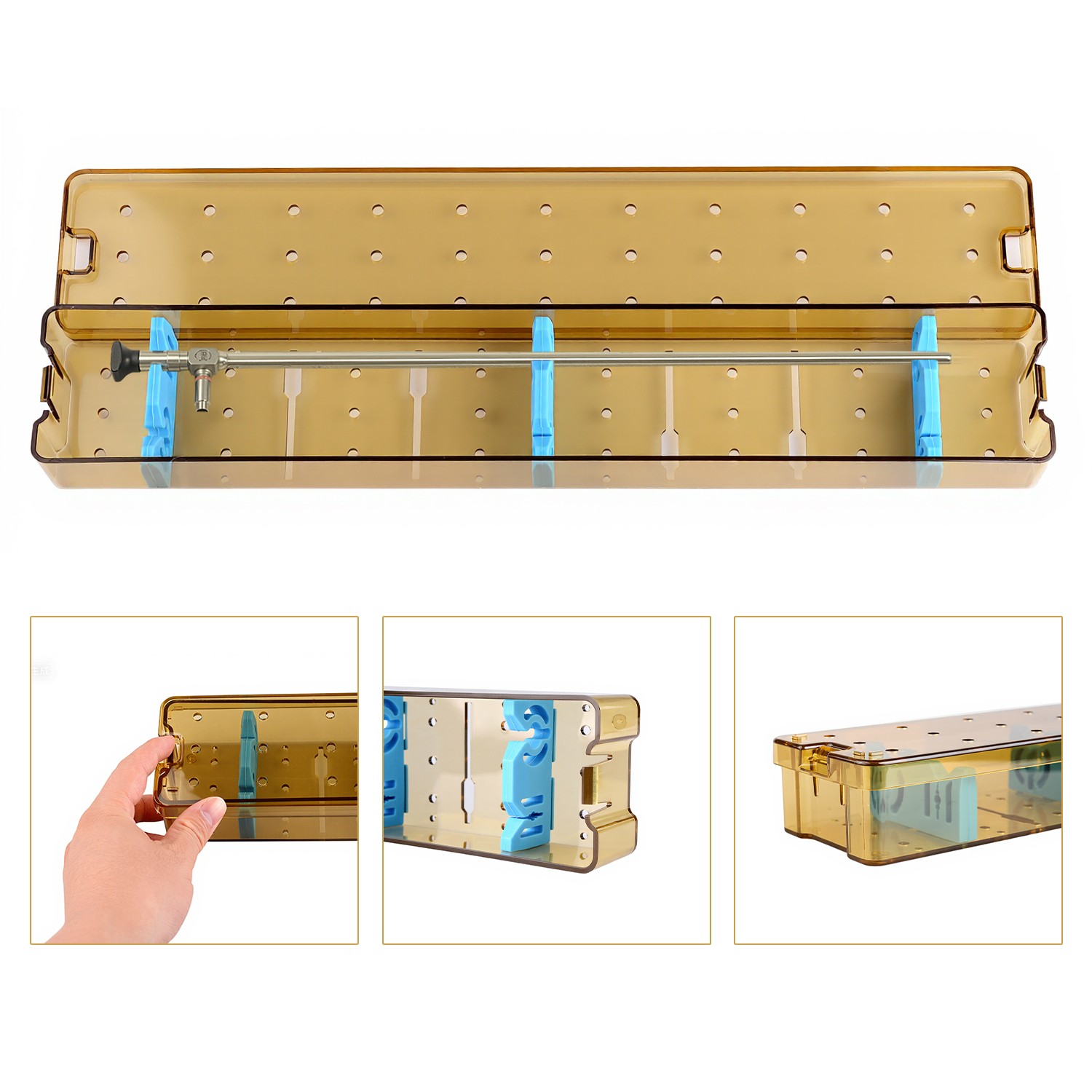 Large PPSU Dental Endoscope Disinfection Box Sterilization Tray for Instruments