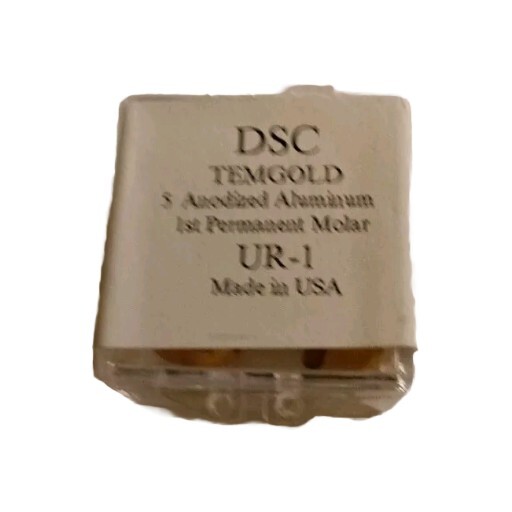 DSC Dental 1st Permanent Molar TEMGOLD 5/Pk ANODIZED ALUMINUM USA UR-1