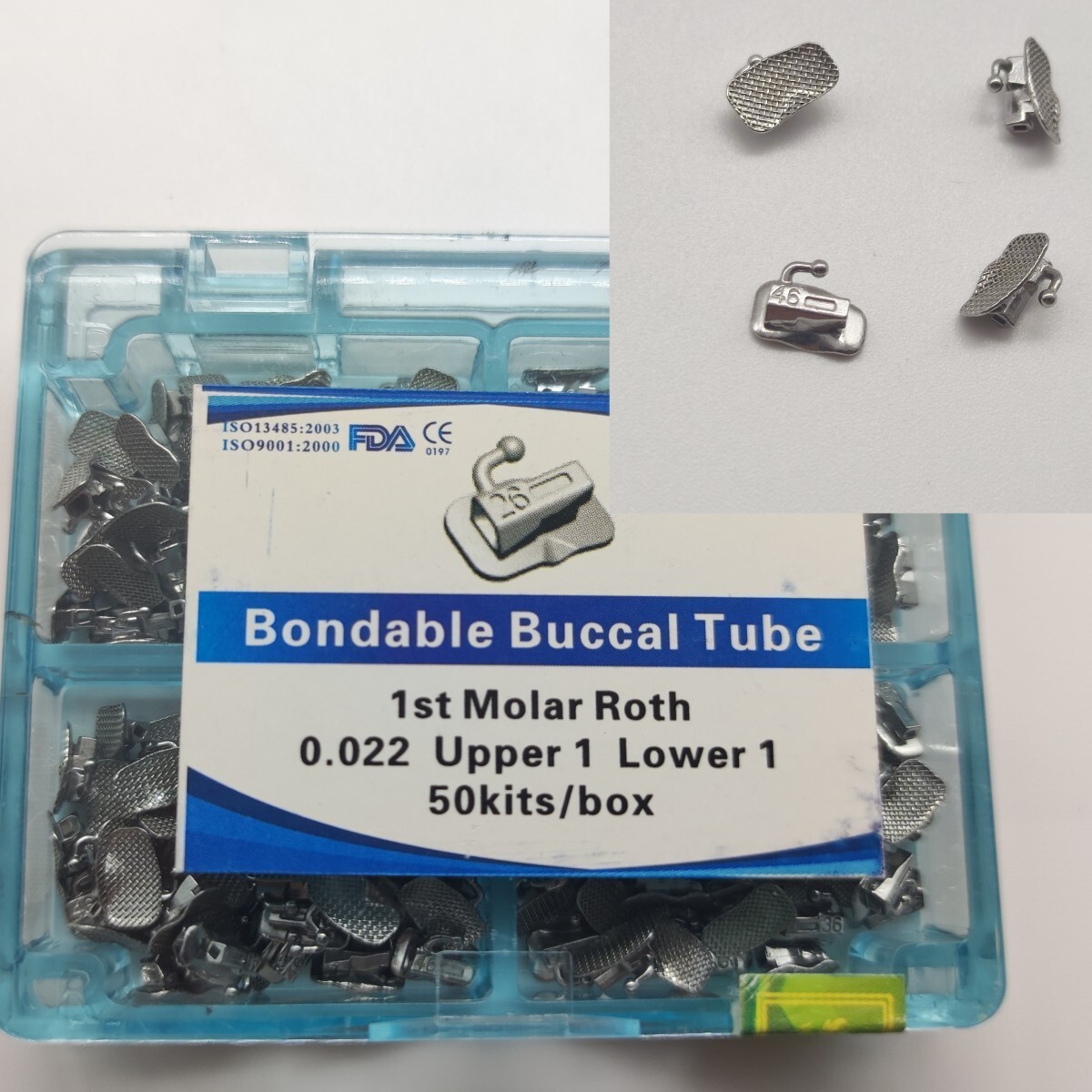 50kits/Box Dental Buccal Tubes Bondable 1st Molar Roth 022 U1L1 Mesh Base
