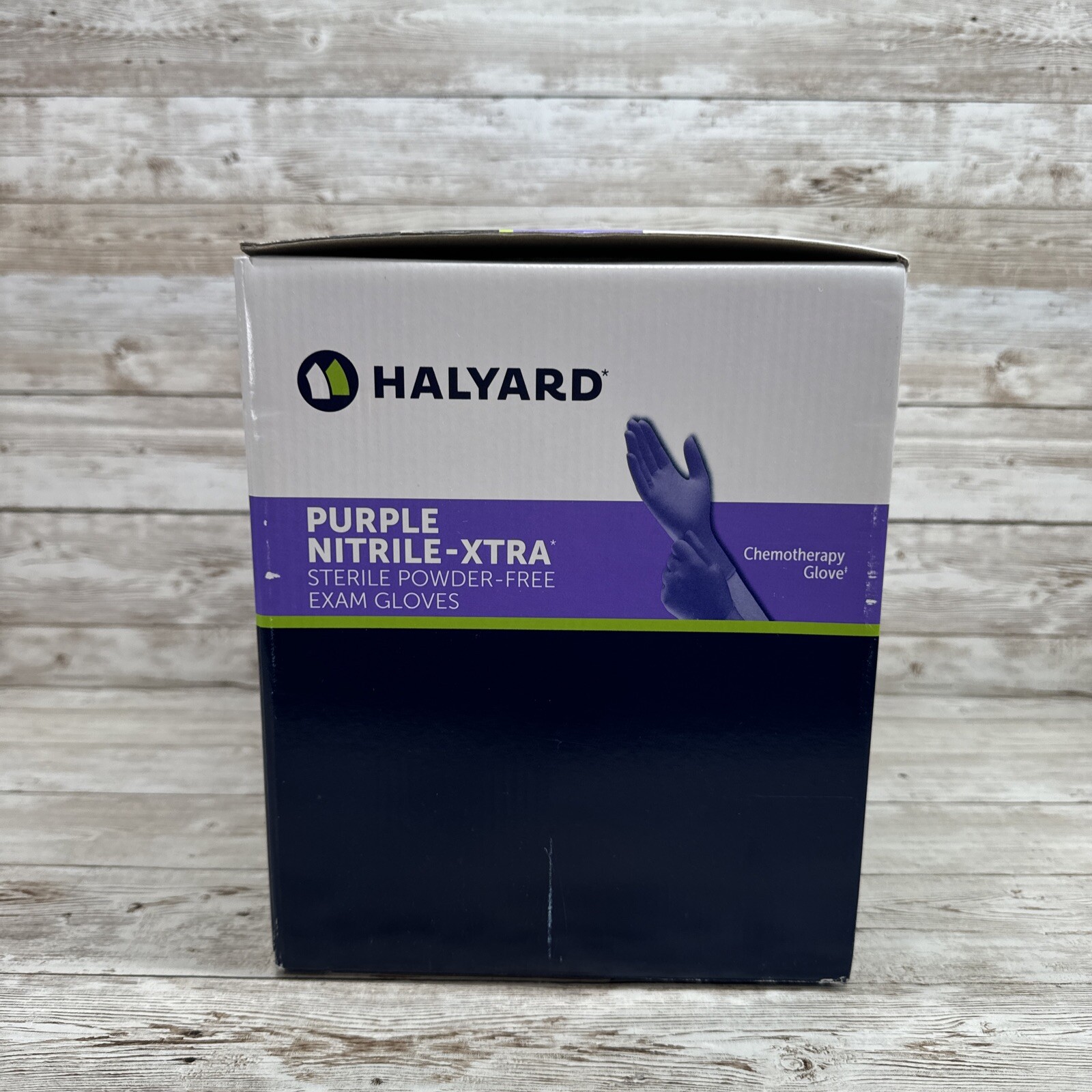 1 Box Halyard Purple-XTRA Nitrile Exam Gloves STERILE Size: MEDIUM *Check Date*