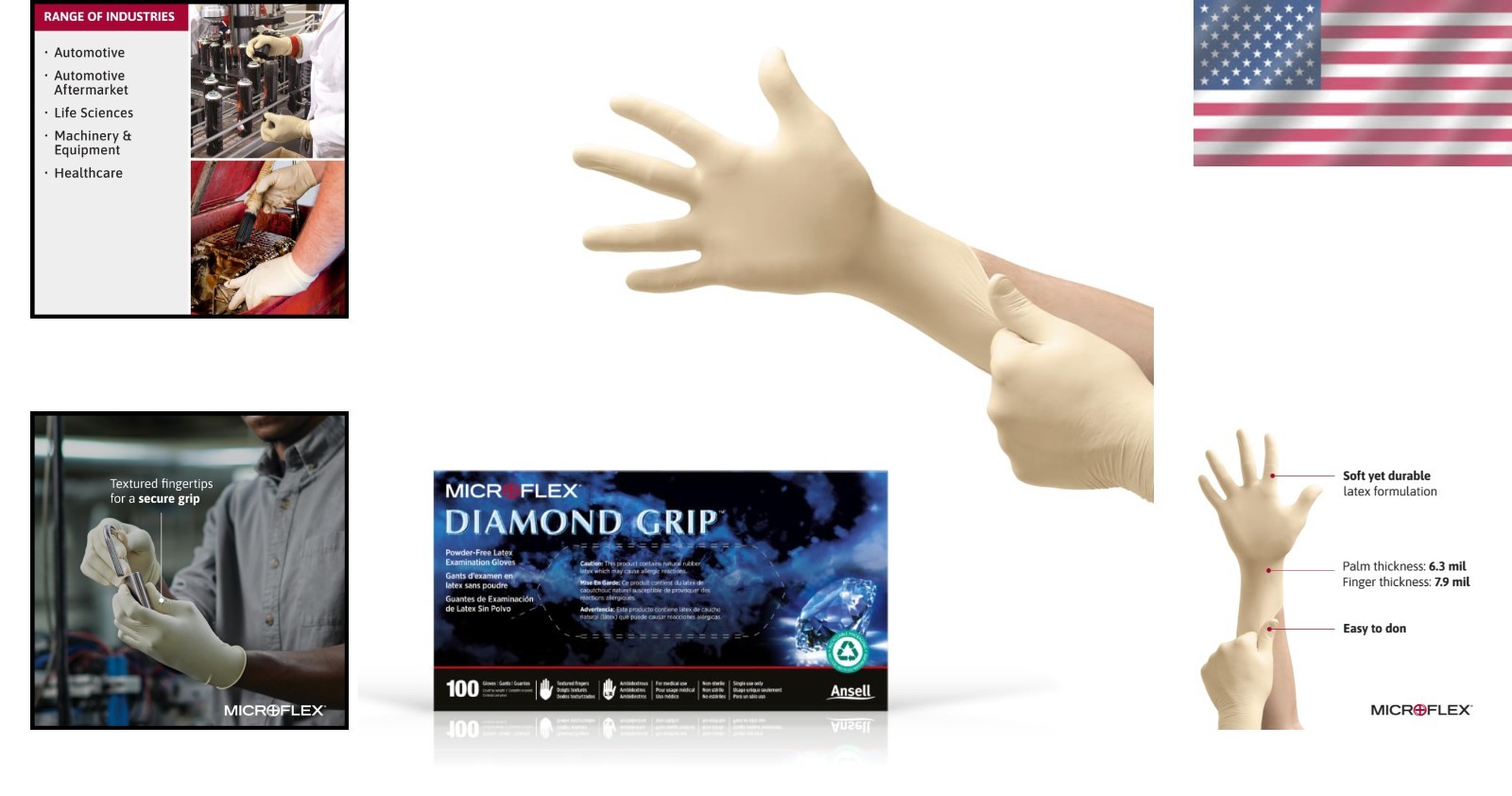 Durable Large Latex Gloves for Automotive & Healthcare – 100 Pack Microflex