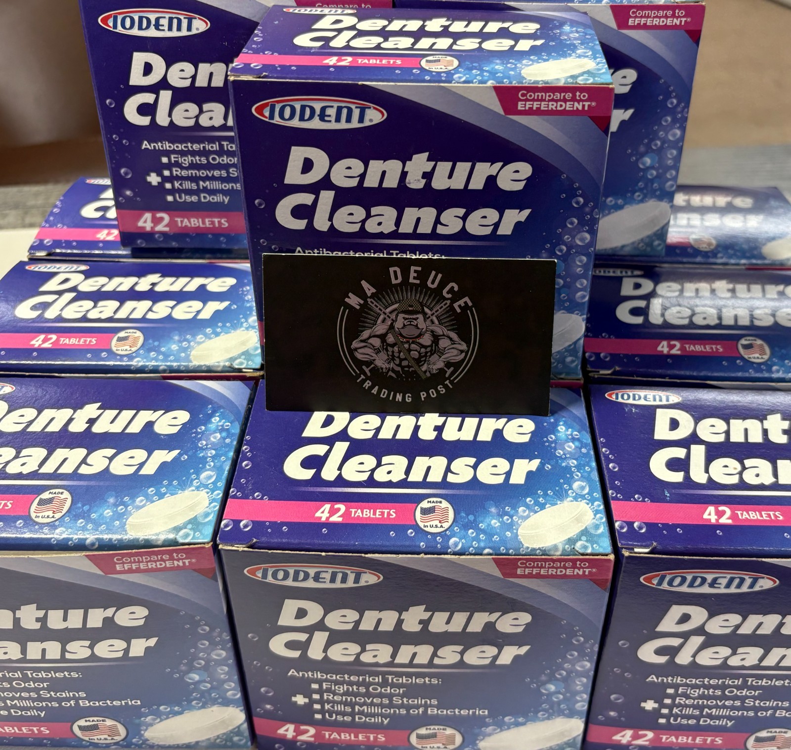 Case of 504 Tablets Iodent Antibacterial Denture Cleanser 12 Boxes of 42