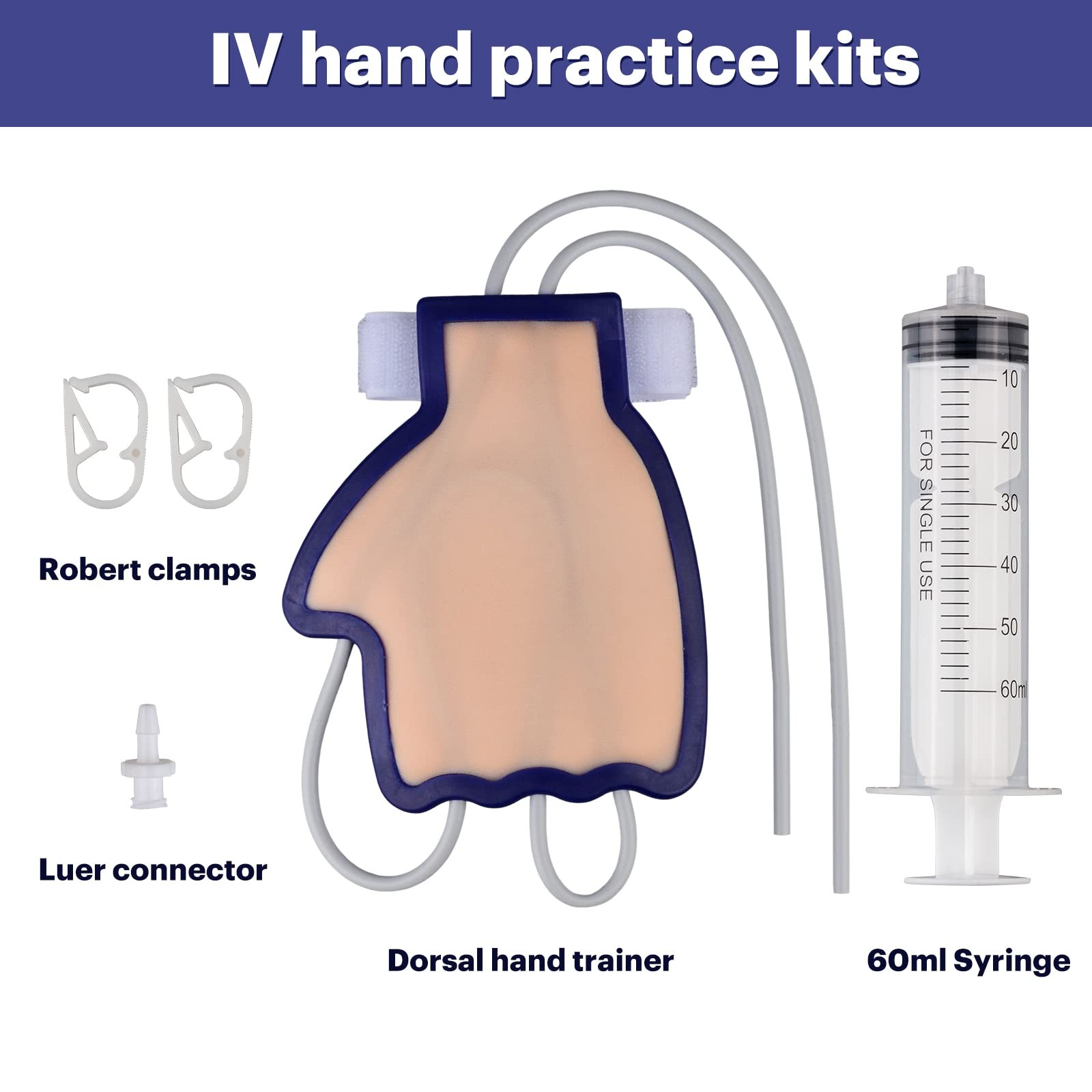 Phlebotomy and Venipuncture Practice Kit, Wearable IV Practice Kit, Dorsal Ha…