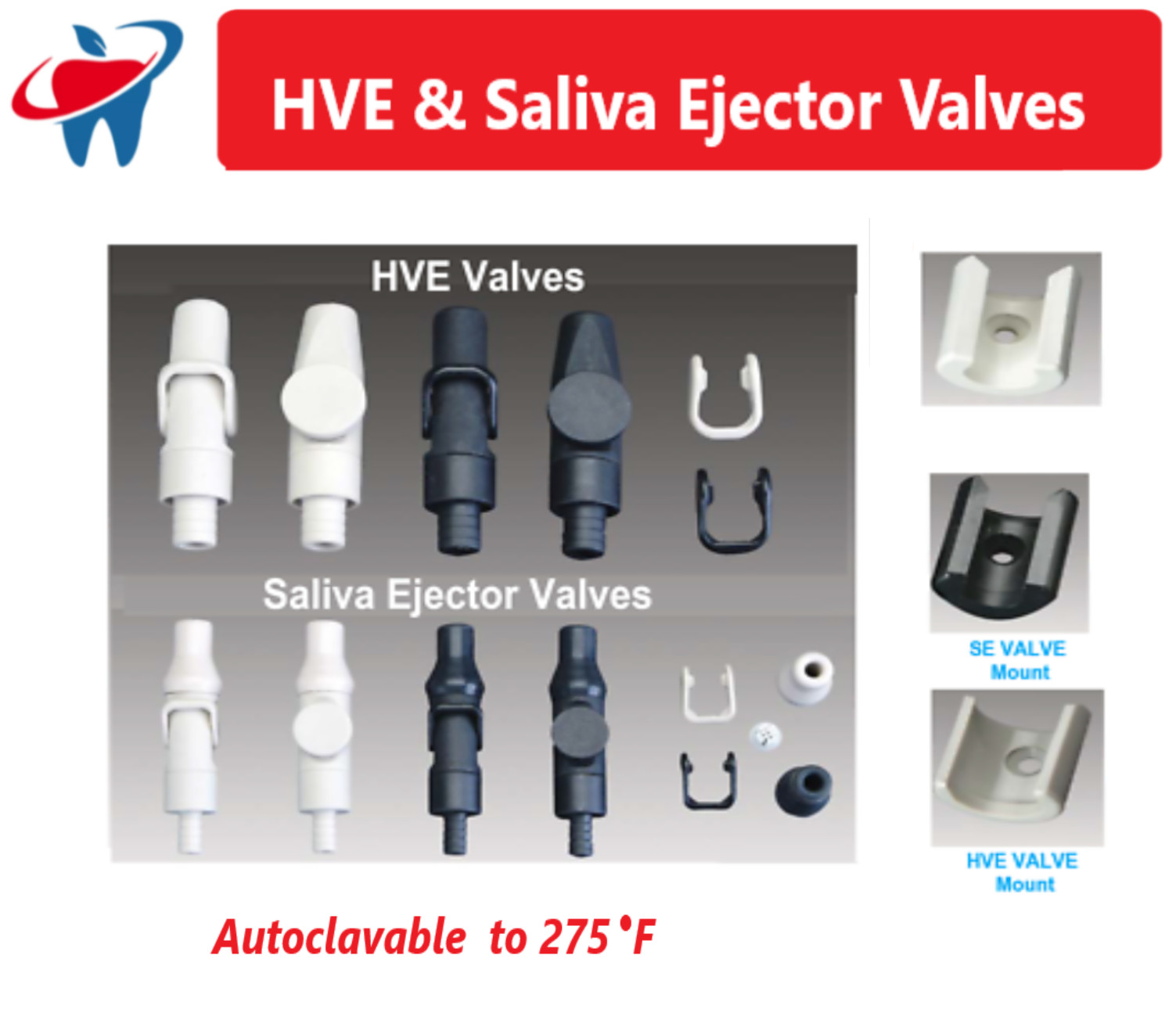 Dental HVE Valve Lever, HVE Mount Holder, Rotary HVE Valve Lever Replacement,