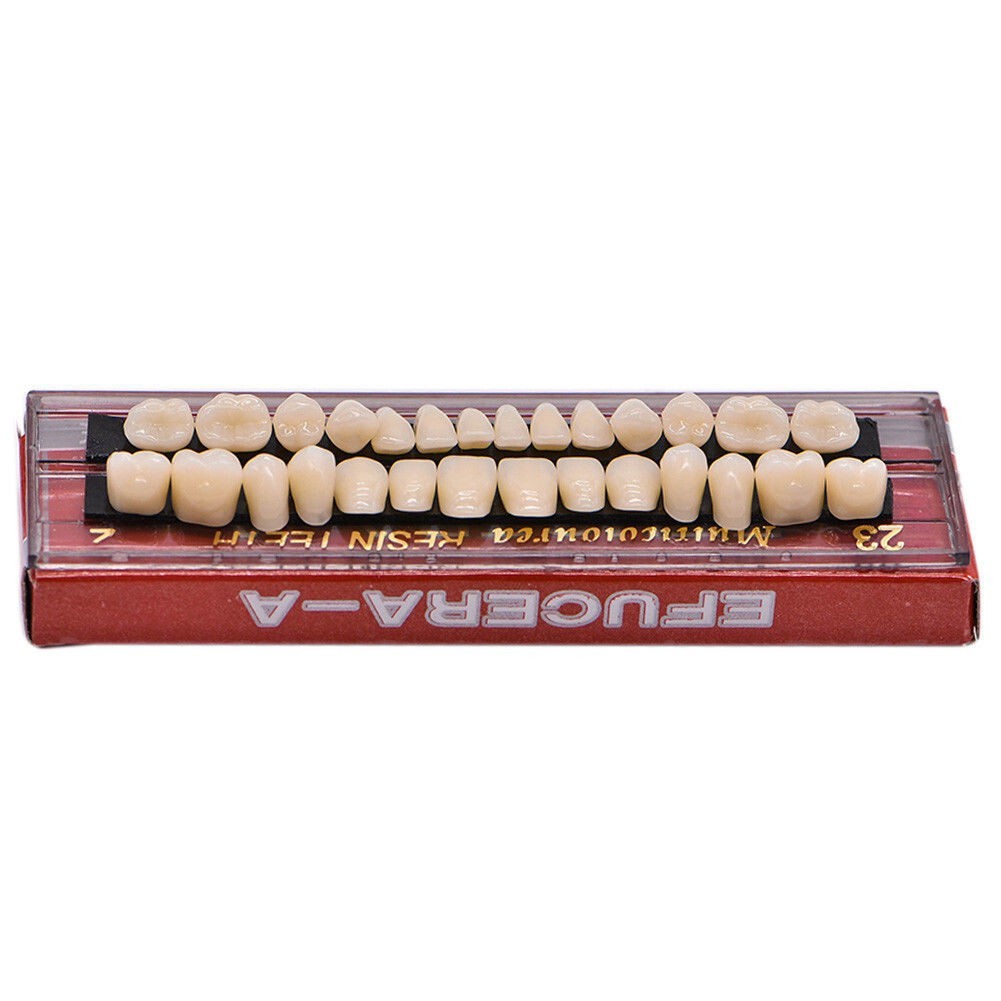 28 Pcs Dental Denture Acrylic Temporary Crown Resin Full Teeth Upper Tool A2/A3