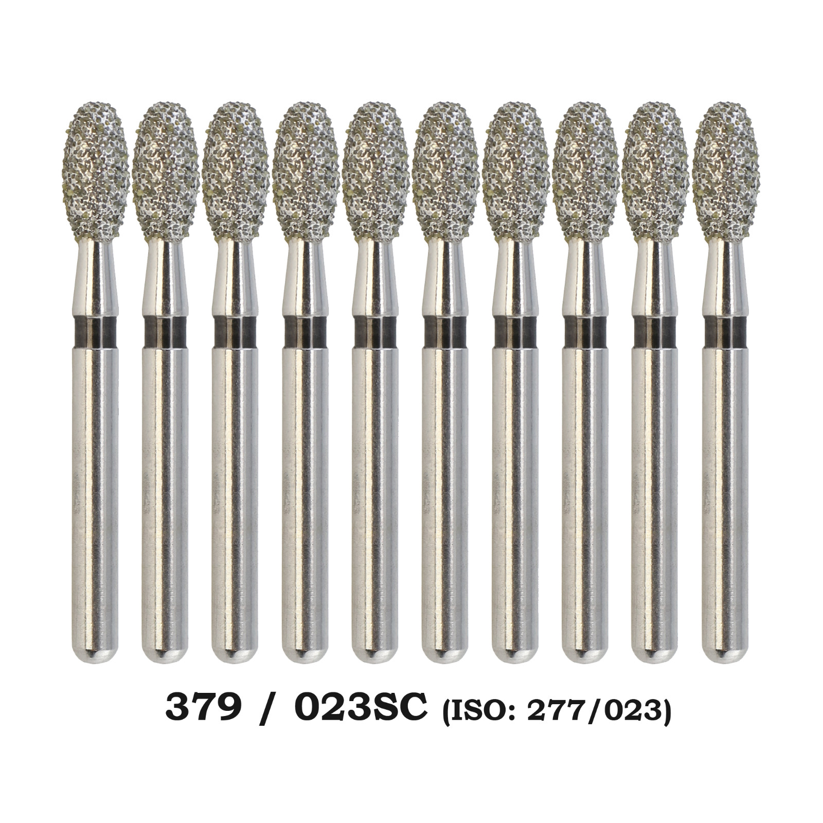 10pcs/pk Dental Diamond Burs FG Egg Football 379/023SC Super Coarse High Speed