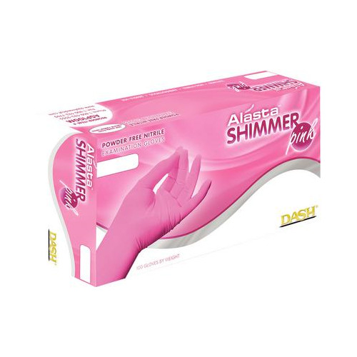 Dash Medical PNK100S Alasta Nitrile Examination Gloves PF Small Pink 100/Pk