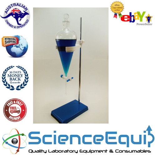 Separatory Funnel KIT Separating- PTFE Stopcock Funnel Holder-Metal Stand-125ml