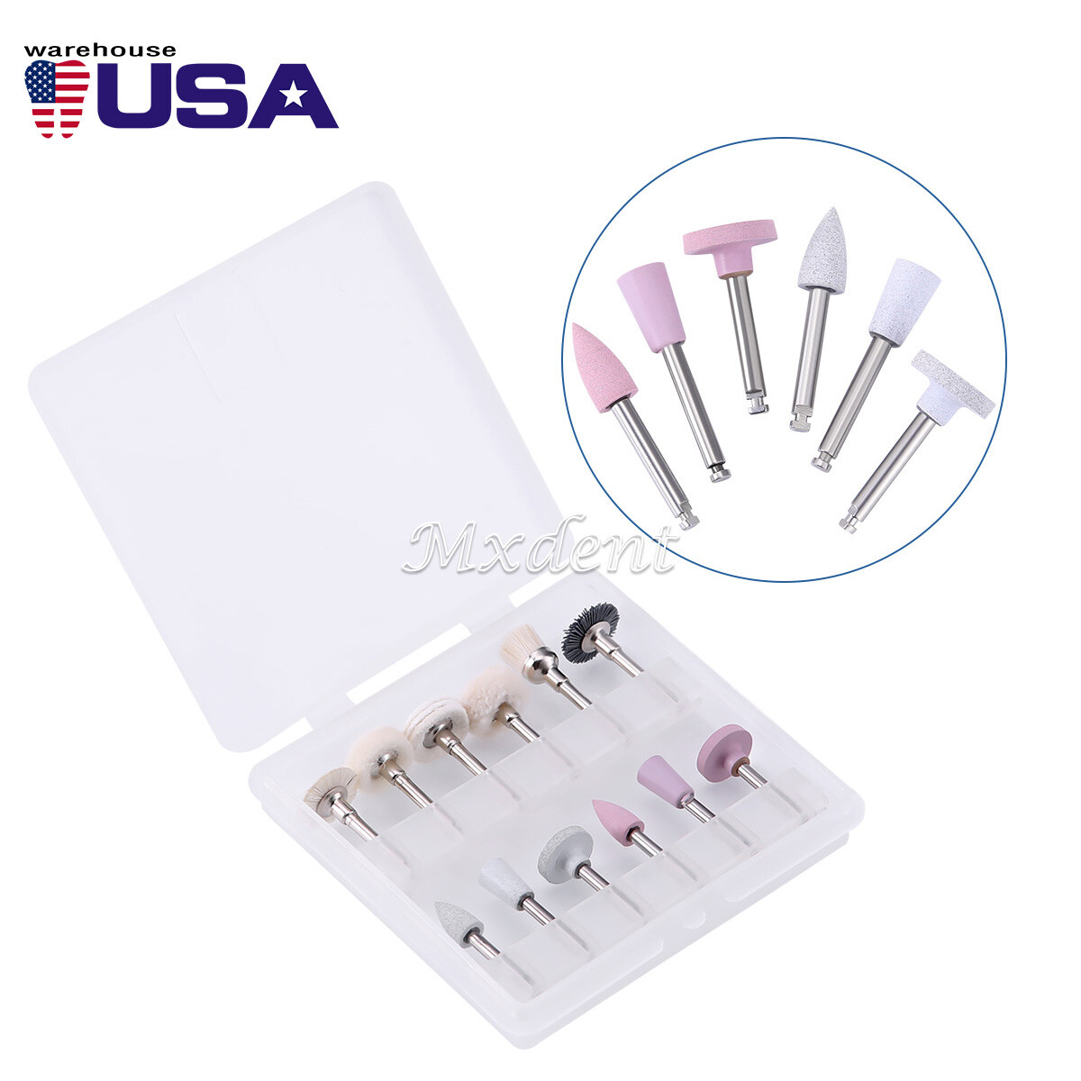 12Pcs/Box Dental Silicon Composite Polishing Kit Low Speed Handpiece Supply