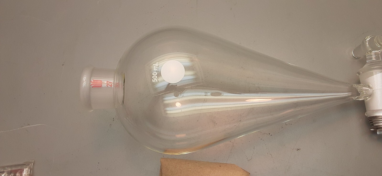 SYNTHWARE 500ml Glass Separatory Funnel #27 F780500