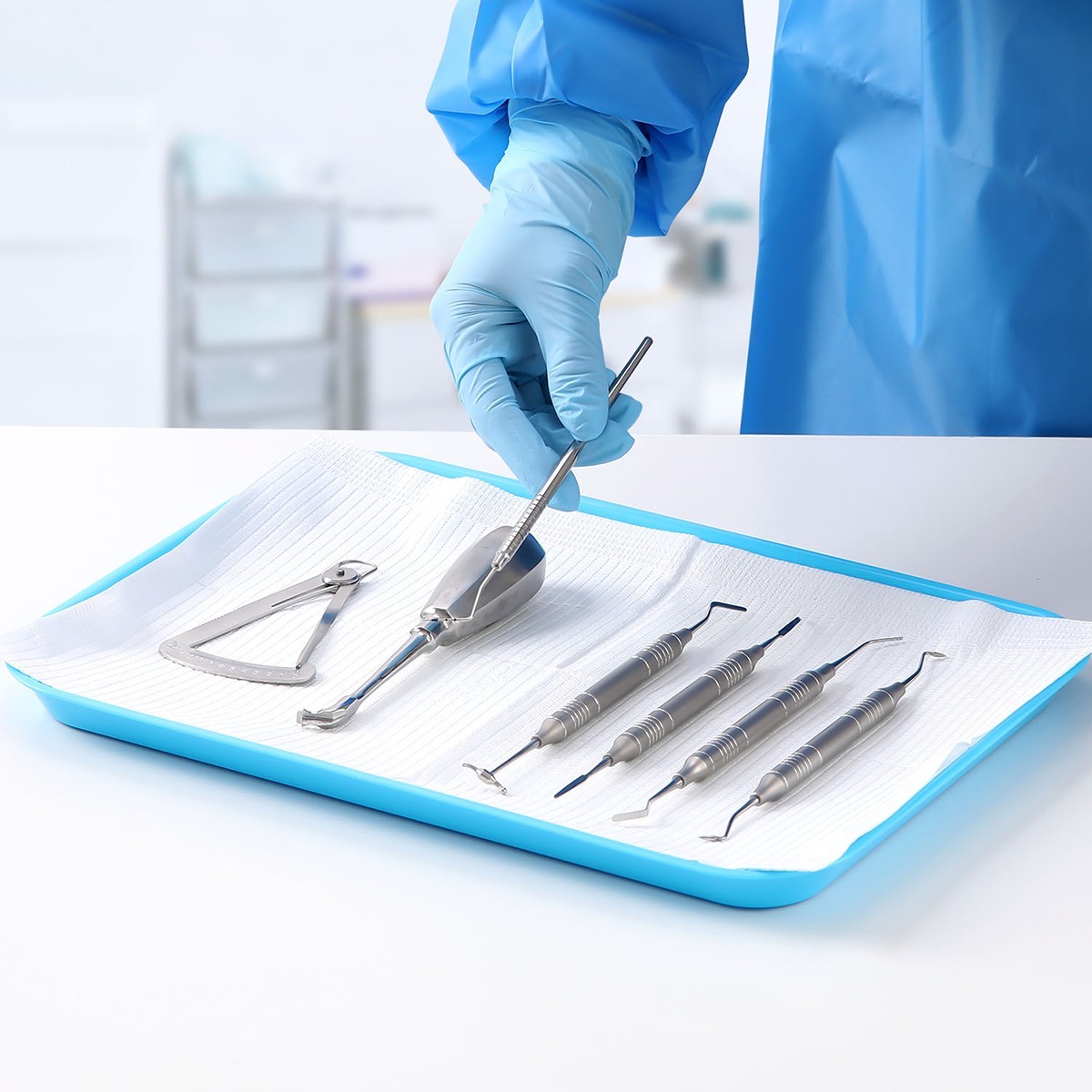 1PC Dental Autoclavable Flat Tray Sterilization Instrument Procedure Magenta