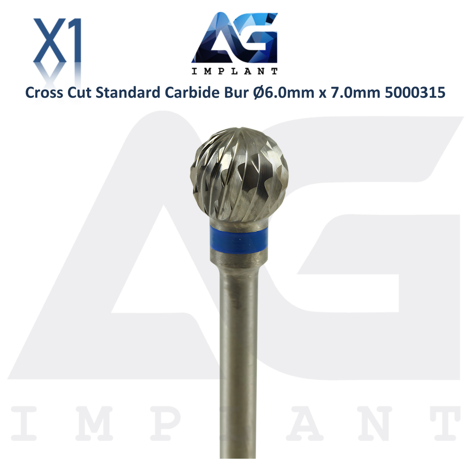 Dental Cross Cut Round Ball 5000315 Standard Carbide Bur Ø6.0mm x 7.0mm Lab