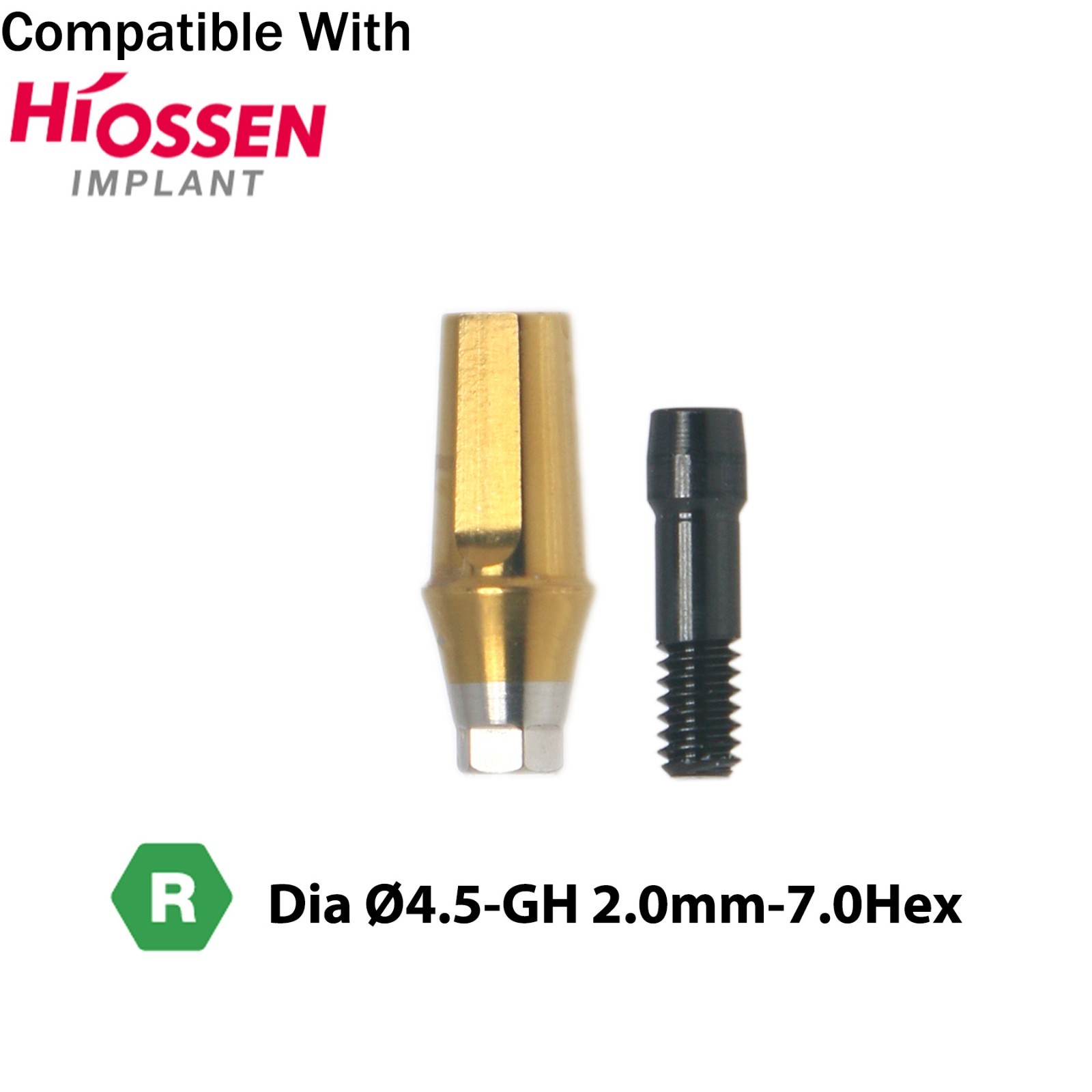 Dental Regular Straight Abutment with Screw fits Hiossen Osstem Ø4.5/5.0/6.0mm
