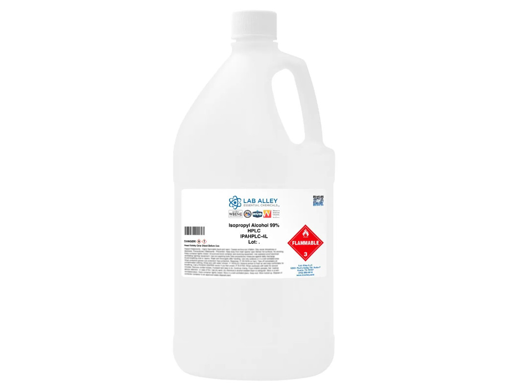 Lab Alley Isopropyl Alcohol 99% HPLC Grade – 4L !!