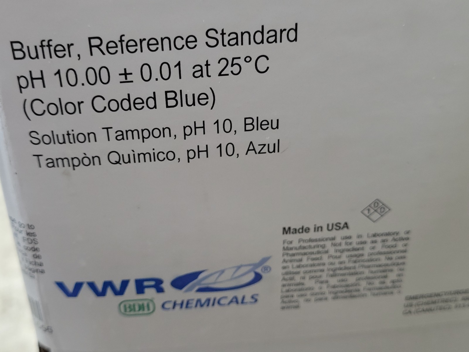 x2 BDH Buffer Reference Standard 4L Bottle VWR Analytical BDH5076-4L