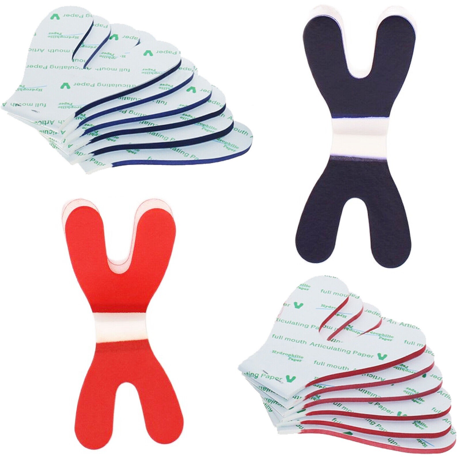 120Sheets/Box Dental Articulating Paper Horseshoe Form Thick Type 100um Red/Blue