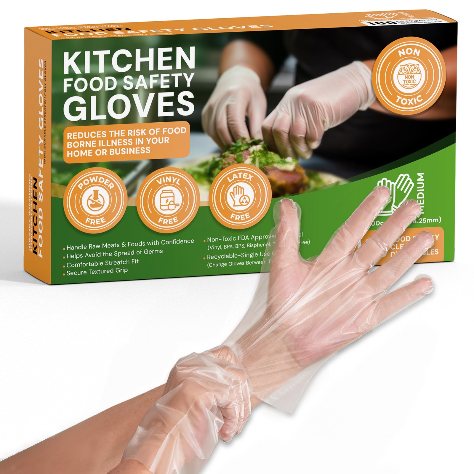 Protospheric Disposable Super Poly Kitchen Food Prep Gloves – Cooking & Serving