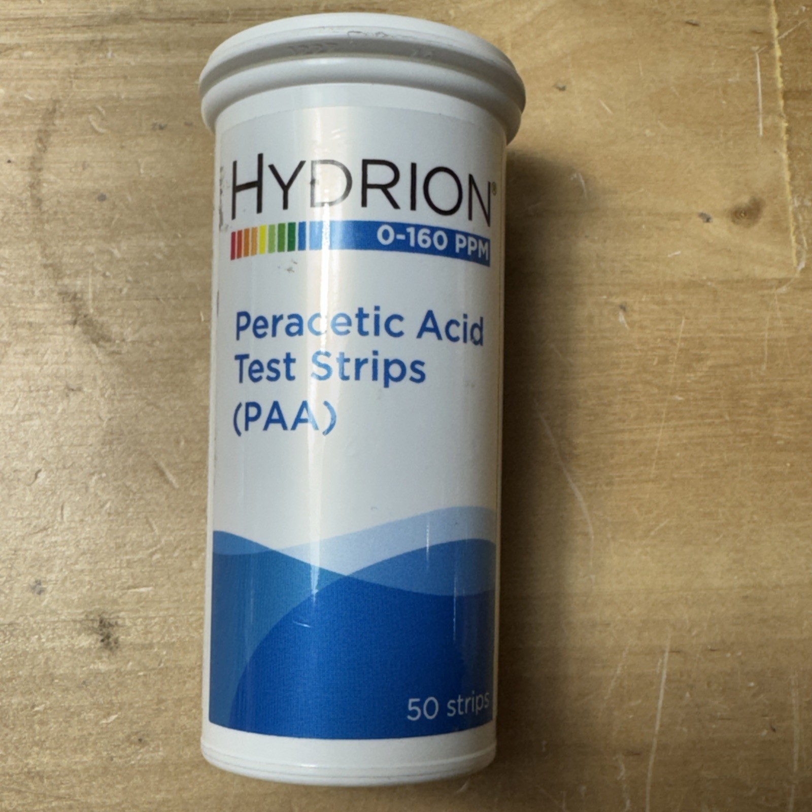 HYDRION Peracetic Acid Test Strips ((PAA) 0-160ppm [Vial of 50 Strips] EXP 3/28