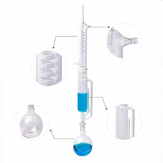 Laboratory 60ml-1000ml Soxhlet Extractor Kit Glassware Condenser Extraction Set