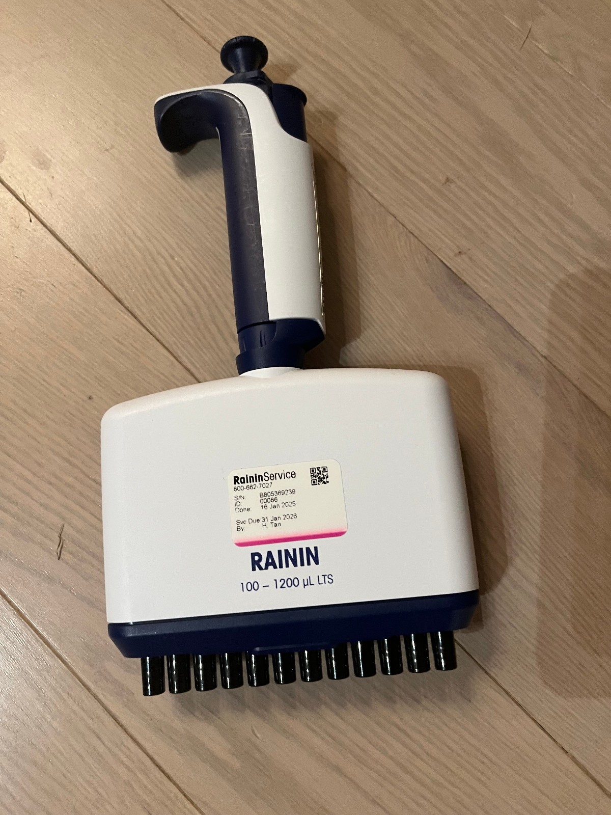 Rainin XLS multichannel pipet variable 100- 1200 ul LTS calibrated 2025