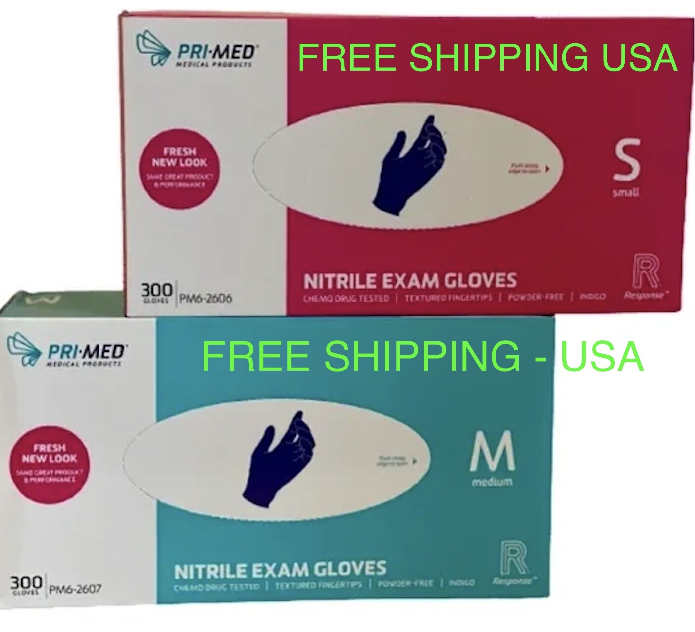 CASE OF 3000 PRIMED EXAMINATION NITRILE GLOVES NITRILE 300/BOX – CASE OF 3000