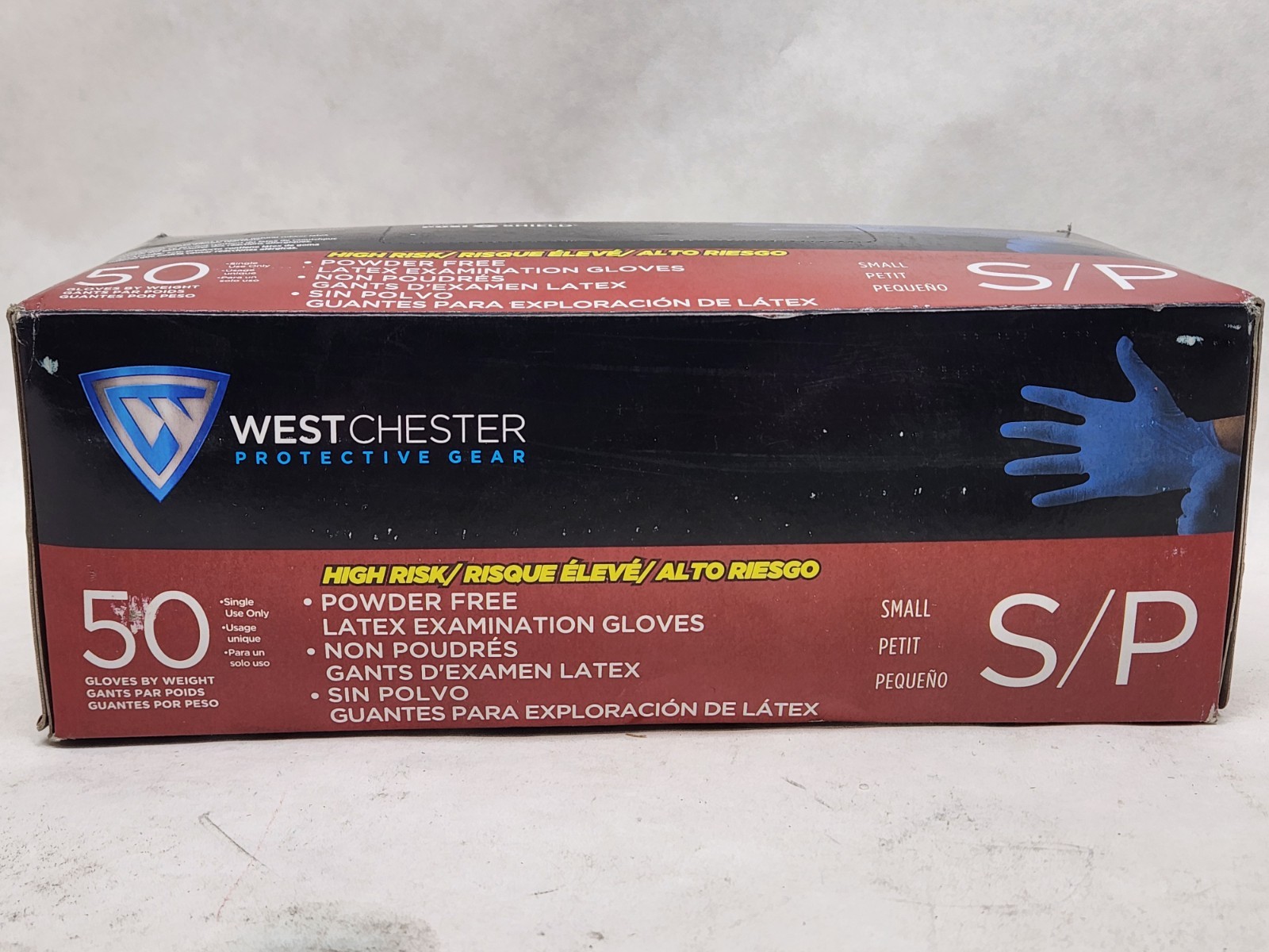 50 – SMALL 2550/S Posishield Disposable Gloves, 14 Mil Palm, Latex, Powder-Free
