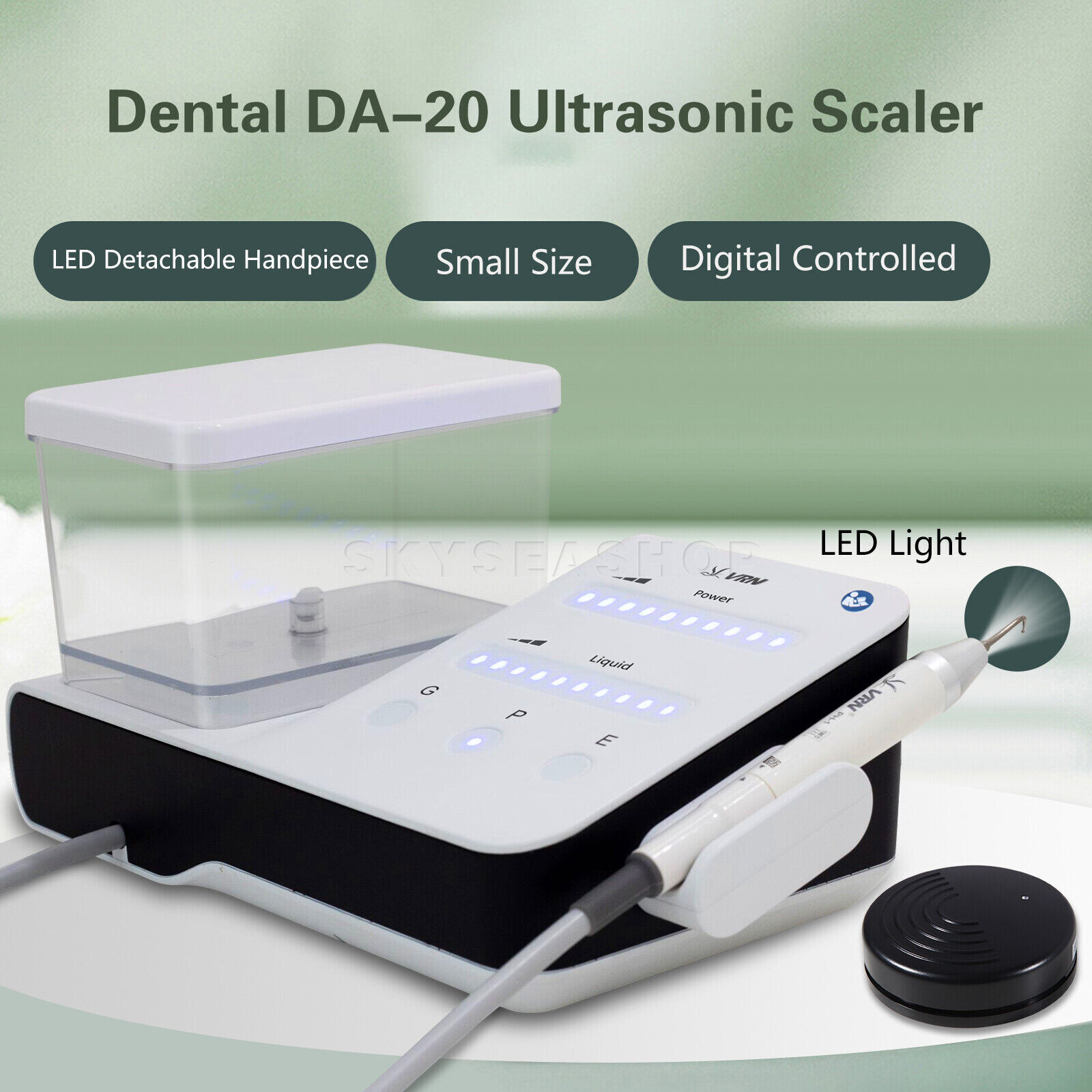Wireless Control Dental Ultrasonic Scaler fit EMS + LED Handpiece+Tips VRN-DA20
