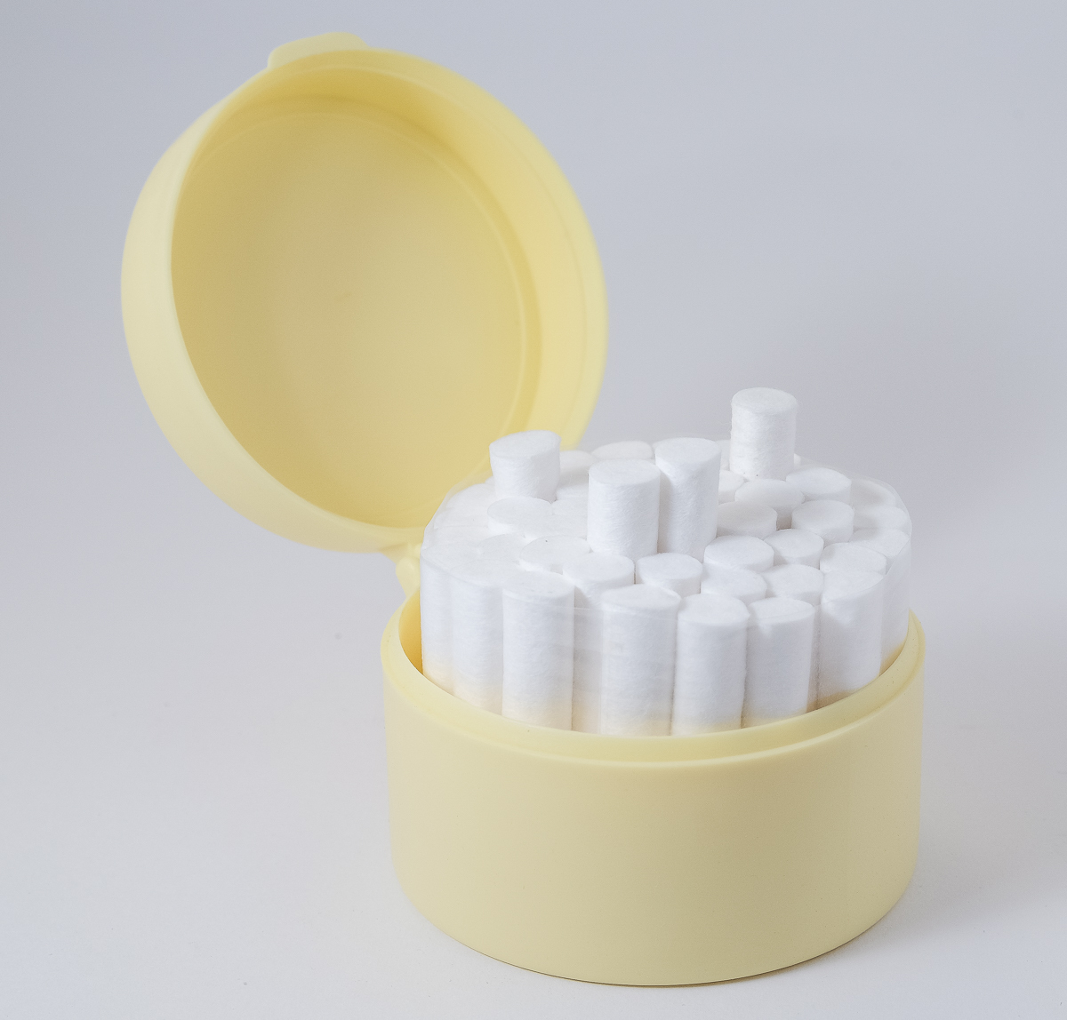 Dental Round Cotton Roll Holder Organizer W/ Embedded Placement Pins – Yellow