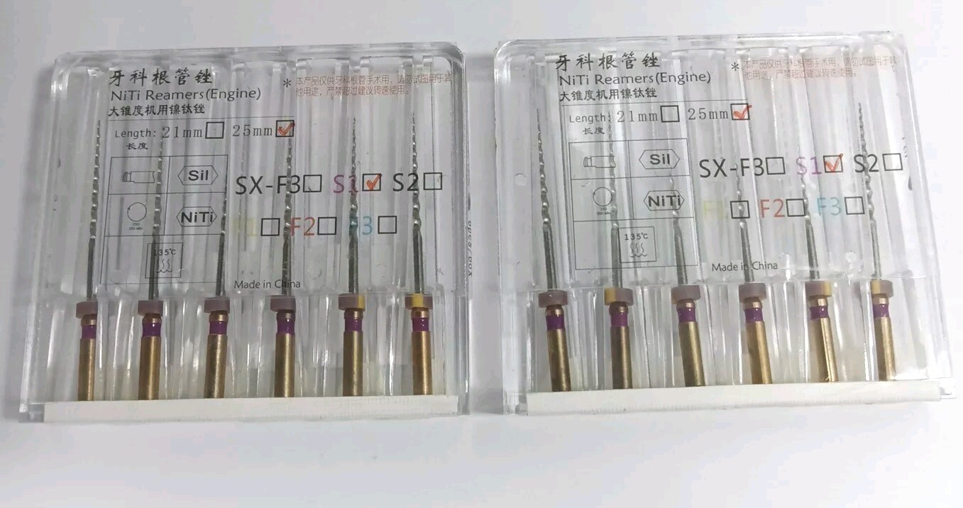Lot of 2 Boxes- 6 Pcs Each Dental NITI Endo Rotary Files Endo Engine Use S1 25mm
