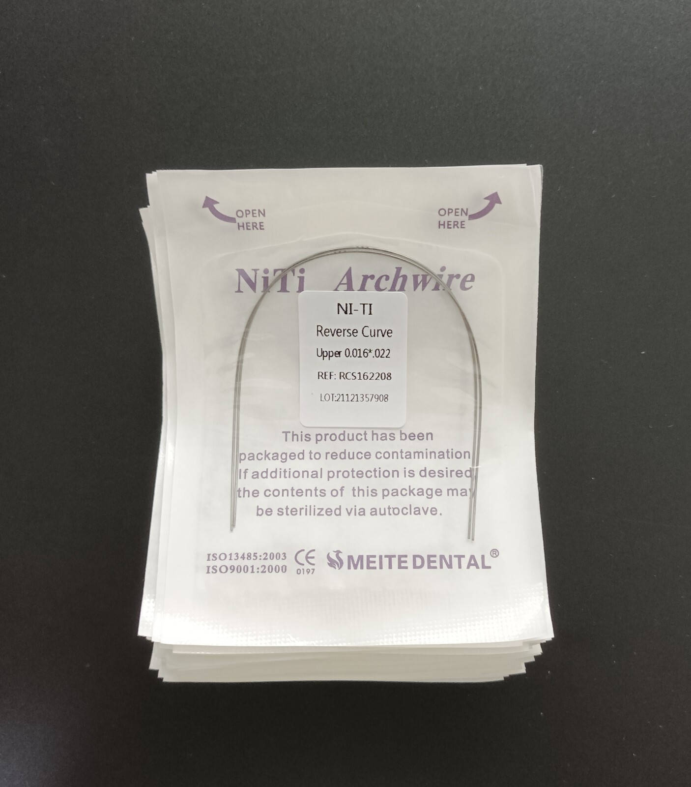 40Pack Dental Orthodontic Reverse Curve Arch Wire Niti Super Elastic Rectangular