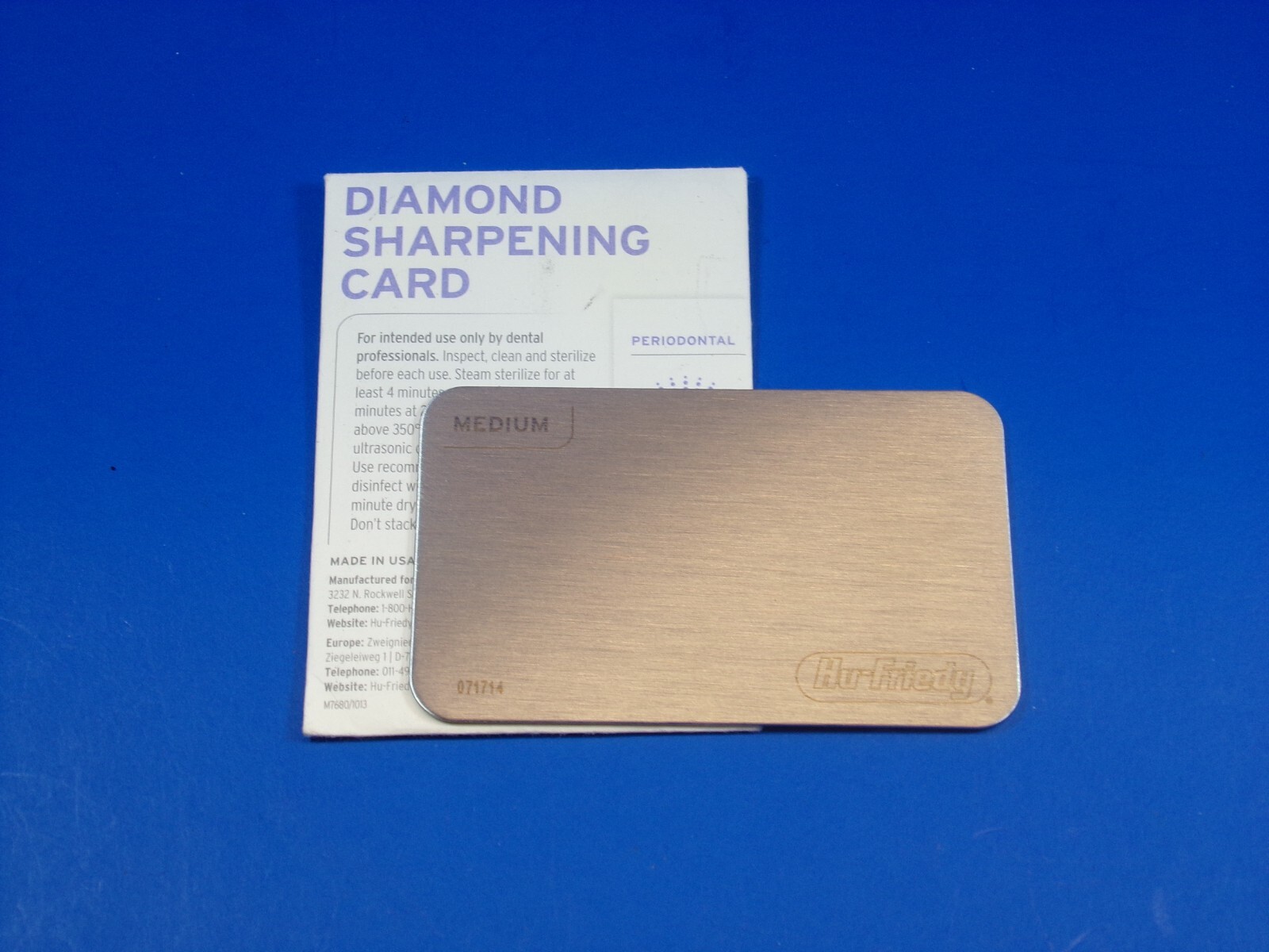 Diamond Sharpening Card Medium Grit DSCMED HU FRIEDY