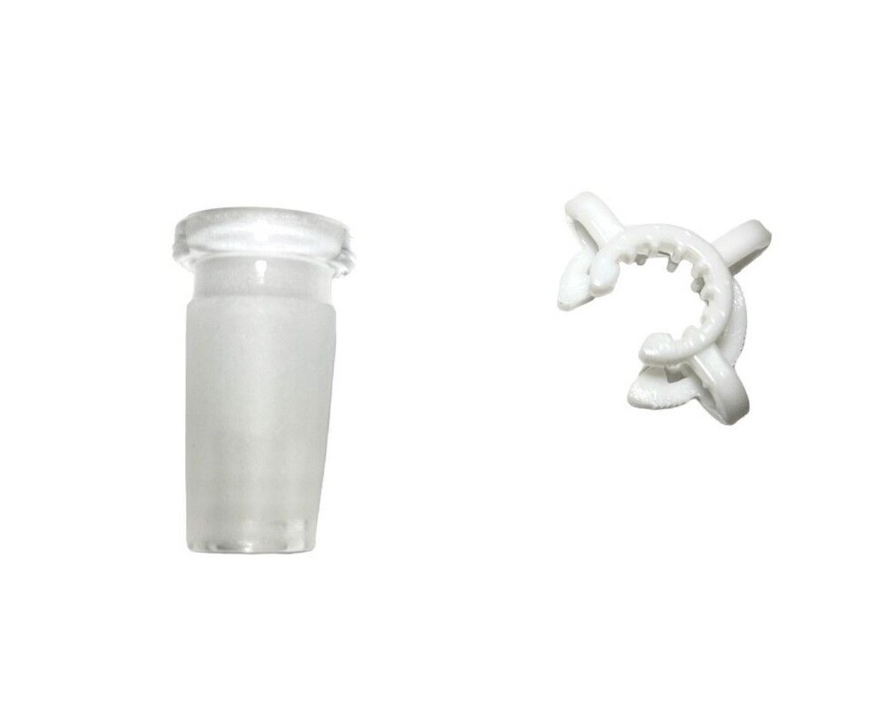 Glass Size Reducer Adapter with Keck Clip (14mm to 10mm and 18mm to 14mm)